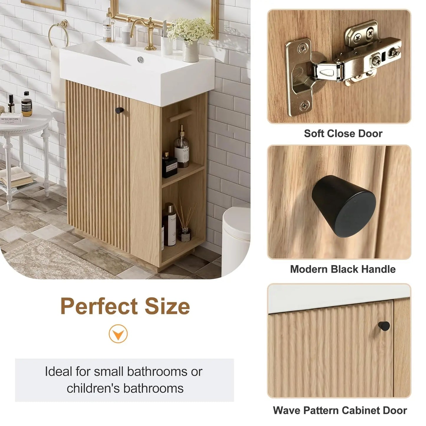 Bathroom Vanity With Side Storage Undermount Sinks Floor Cabinet Customized
