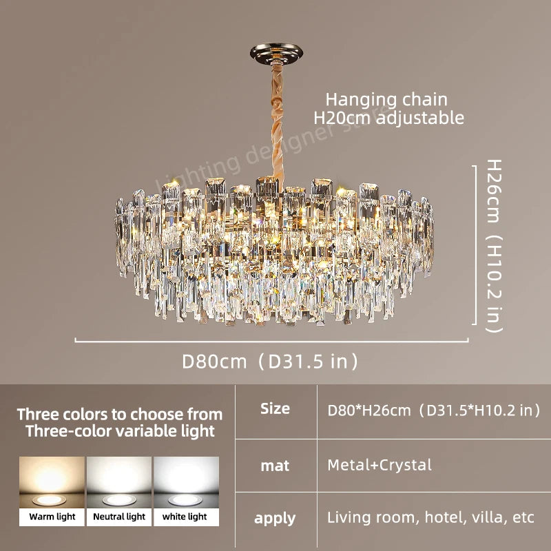 Yingxuan Loft Pendant Lighting Crystal Chandelier For Dining Room