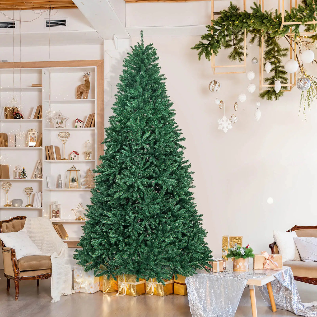 LIFEZEAL Artificial Christmas Tree Full Fir Hinged Branch Design
