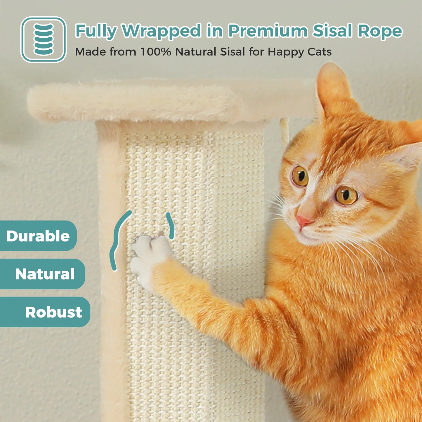 PAWZ Road Cat Scratching Post With Woven Sisal Ball
