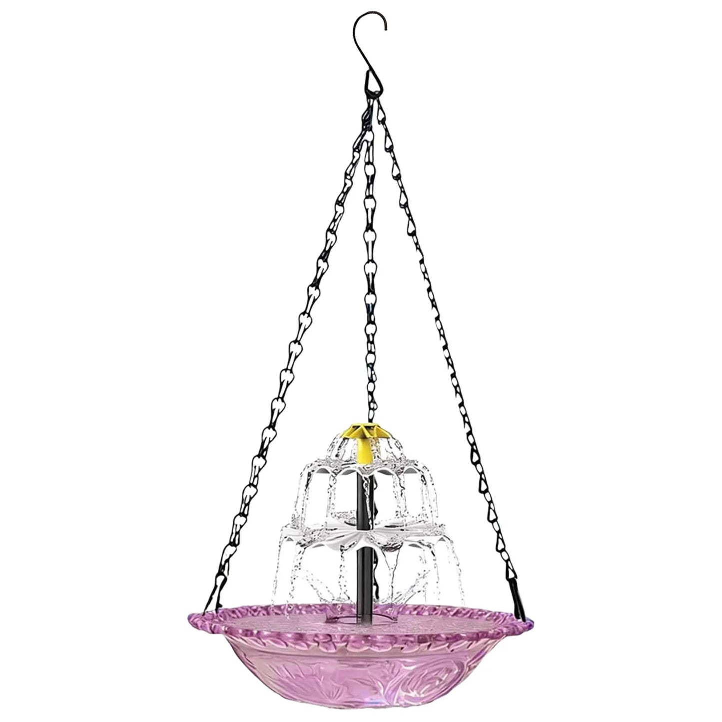 Hanging Solar Powered Bird Bath Fountain For Outdoor Garden Decor