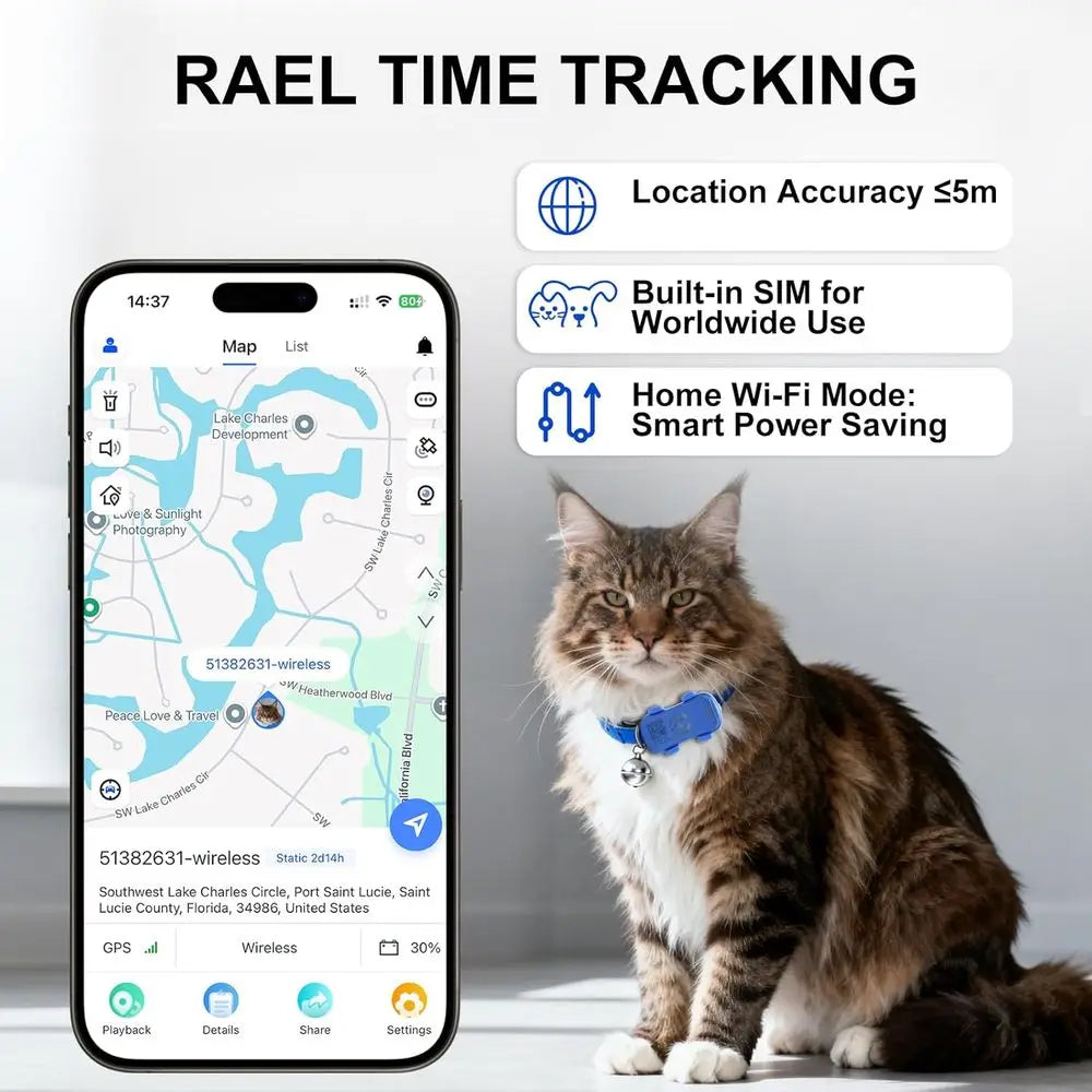 GPS Pet Tracker For Dogs And Cats With Proximity Alerts