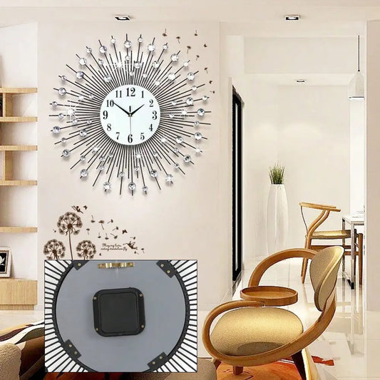 Crushed Diamond Crystal Wall Clock Modern Home Decor