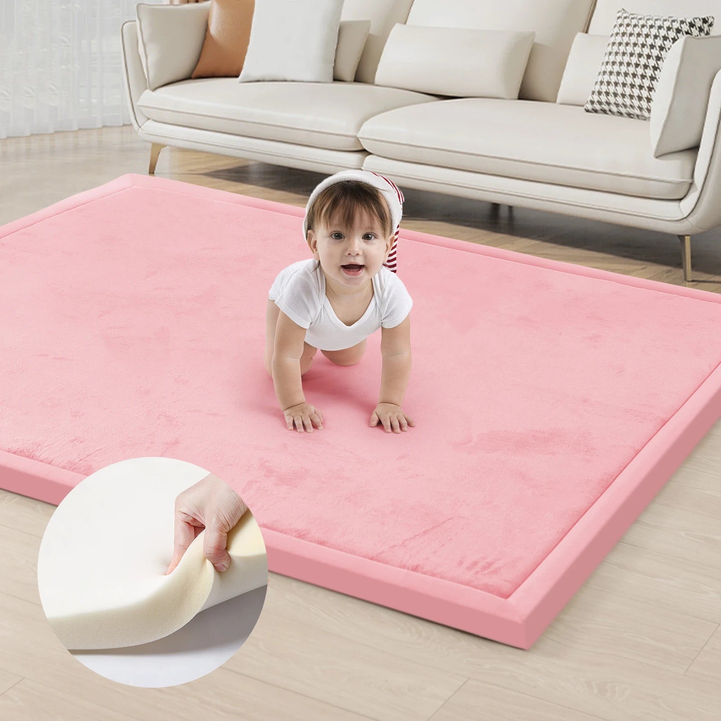 Huloo Sleep Memory Foam Carpet For Floor With Non Slip Backing