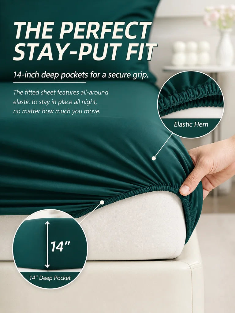 EasYum 7 Piece Bedding Set Quilt Comforter Flat Sheet Pillowcases