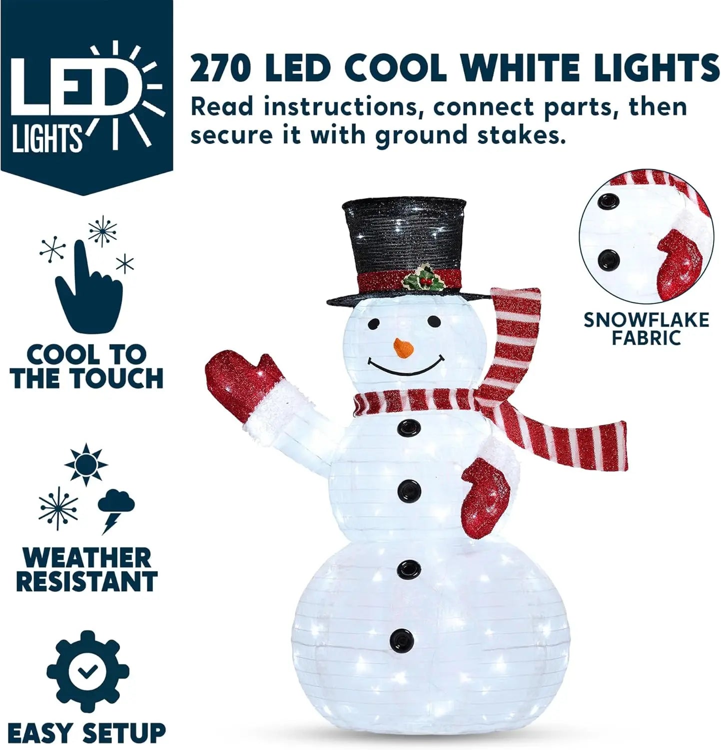 Joyfy Three Piece Snowman LED Yard Light Set 270 LEDs