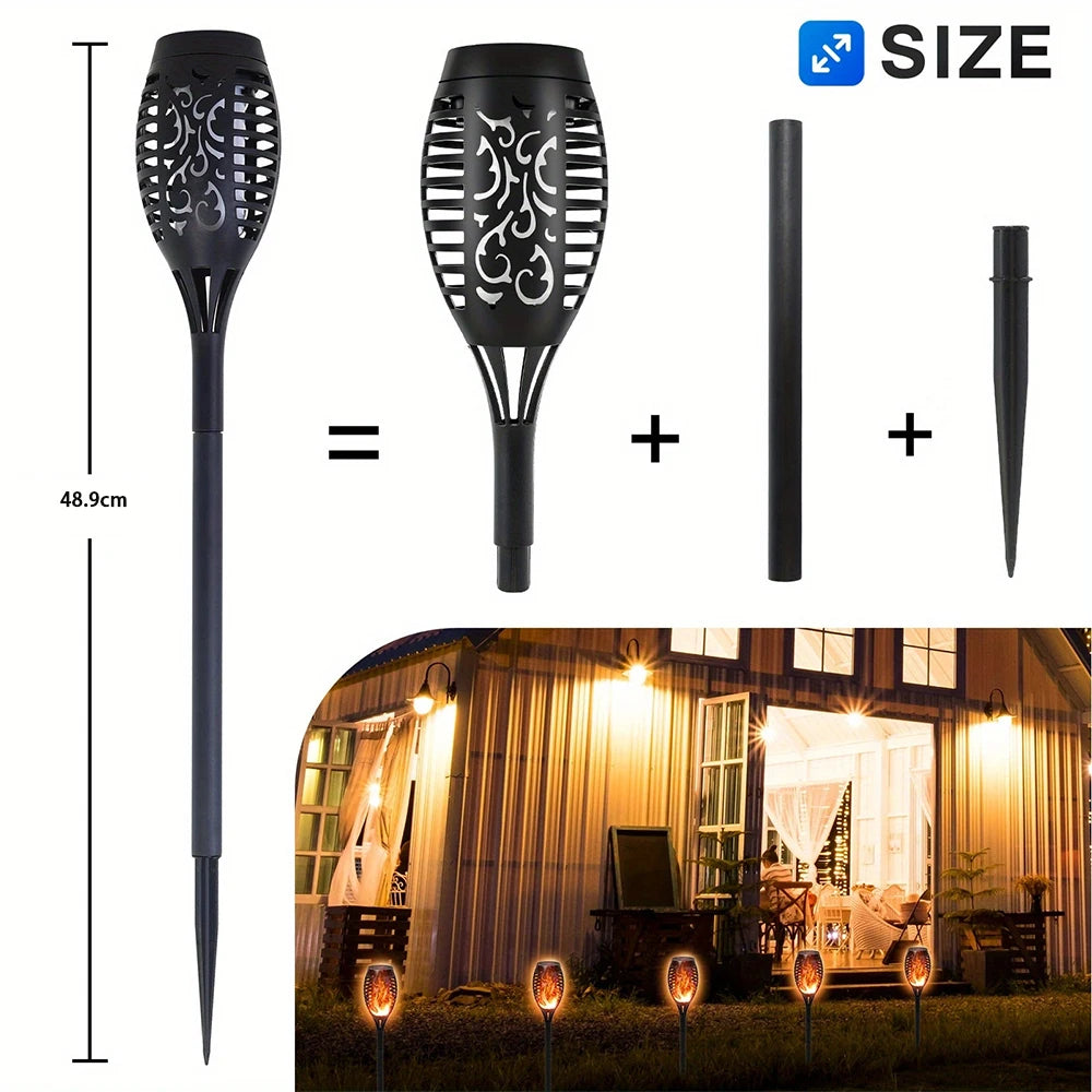 Solar Lights Outdoor 6 Pack Flickering Flame LED Waterproof