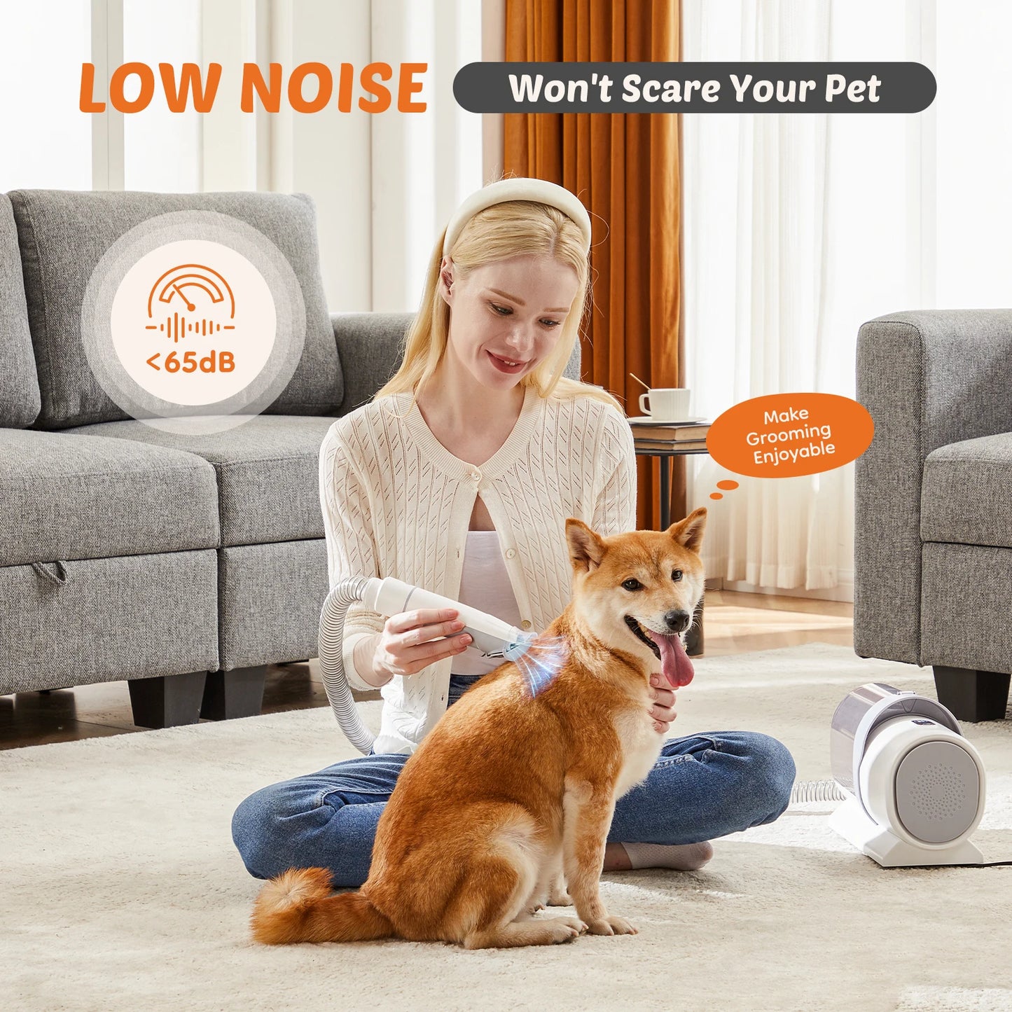JHK Pet Grooming Vacuum Kit With Cordless Clippers And Tools