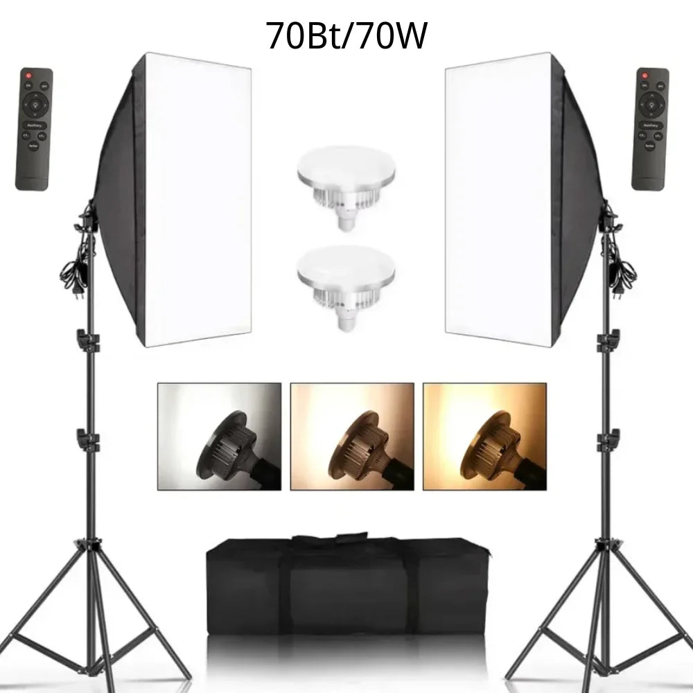 SH Continuous Softbox Lighting Kit For Photography Studio Portraits