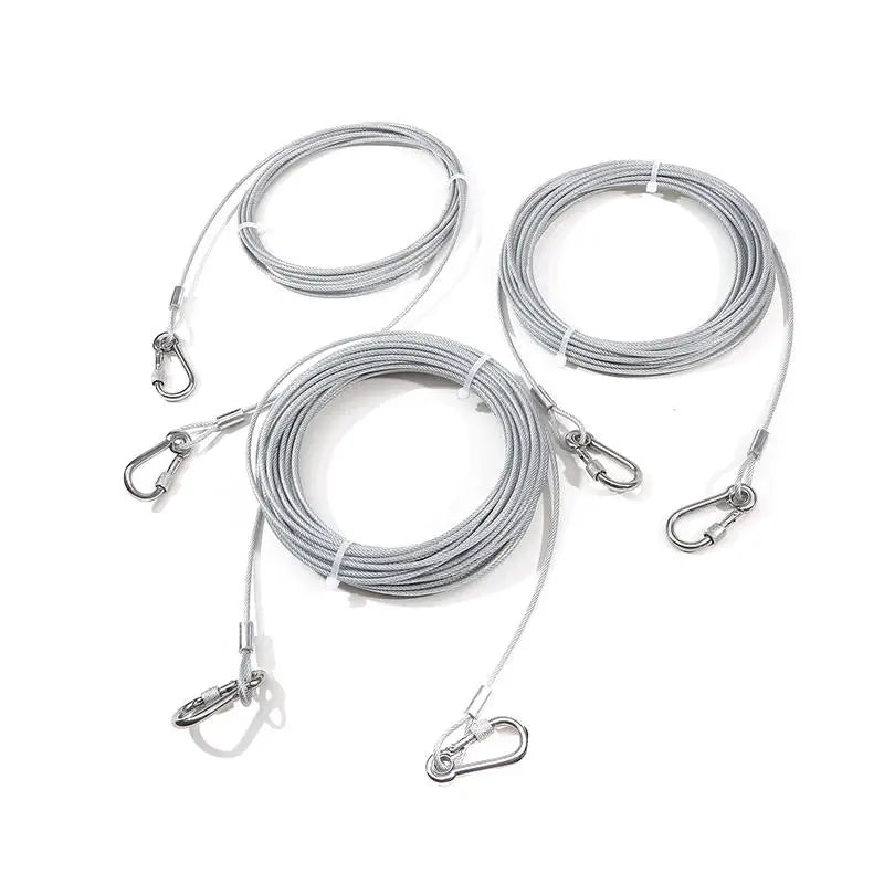 Stainless Steel Double Headed Dog Tie Out Cable Leash