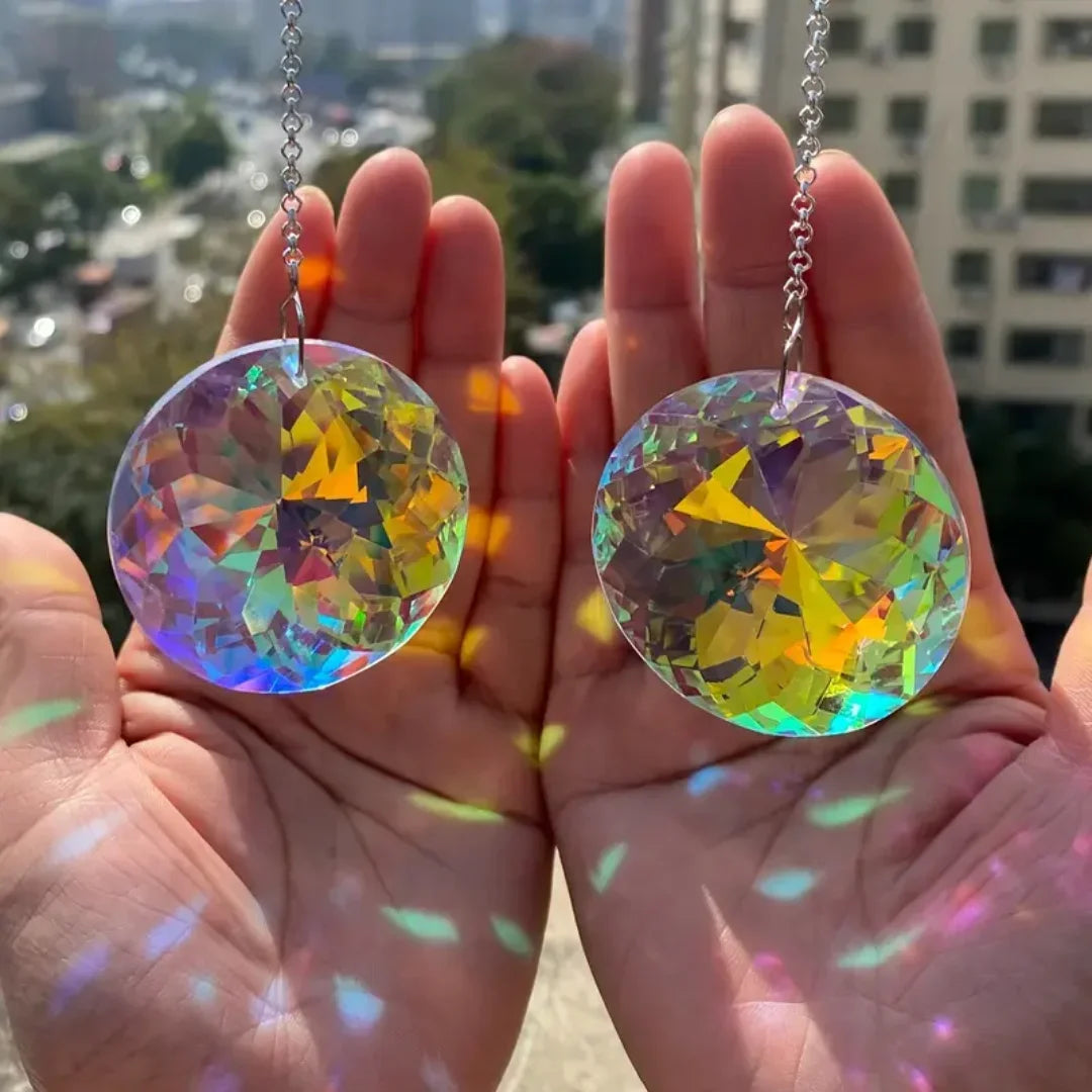 Round Crystal Sun Catchers Glass Prism Rainbow Maker