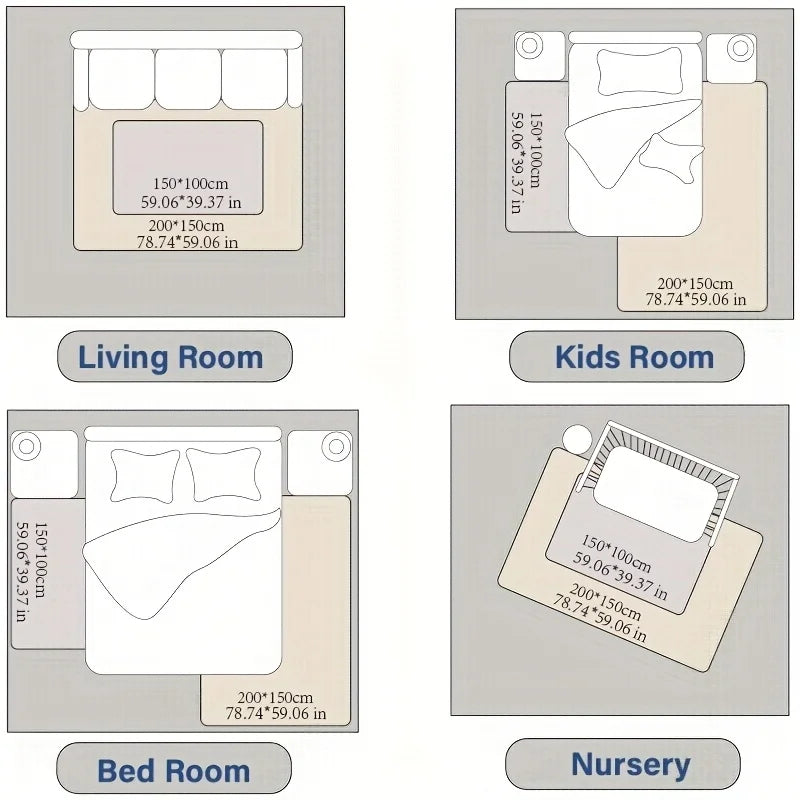 Huloo Sleep Memory Foam Carpet For Floor With Non Slip Backing