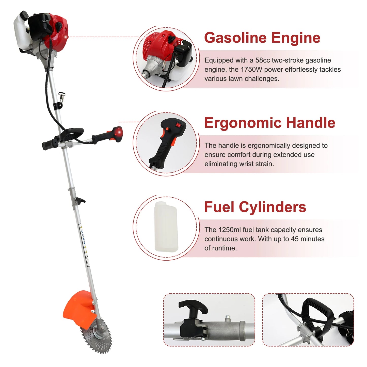 Weed Wacker 2-Stroke Gas Grass Trimmer 4-In-1 Tool
