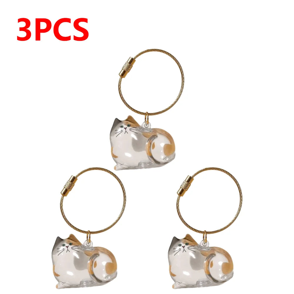 APWIKOGER Cat Keychain DIY Pendant Hair Storage Box