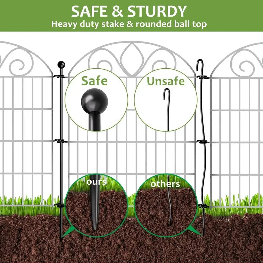 XMSJ NoDig Tall Garden Fence For Pets And Yard