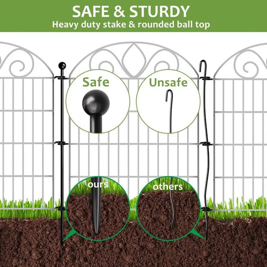 XMSJ NoDig Tall Garden Fence For Pets And Yard