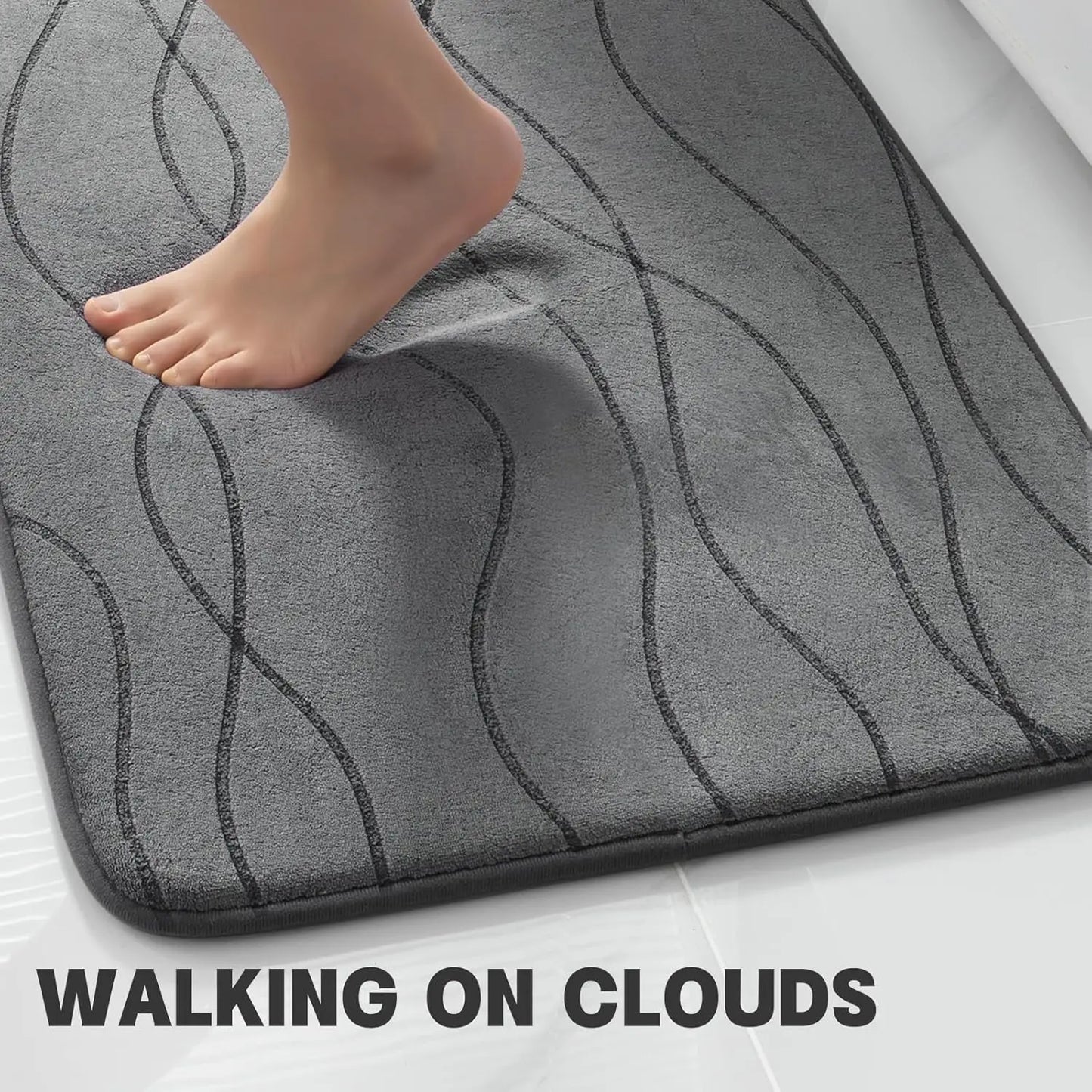 Memory Foam Bathroom Rug Set Ultra Absorbent and Non-Slip