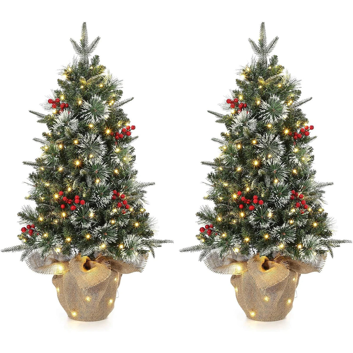 HiMISS Artificial Christmas Tree With Pre Lit Lights And 8 Modes