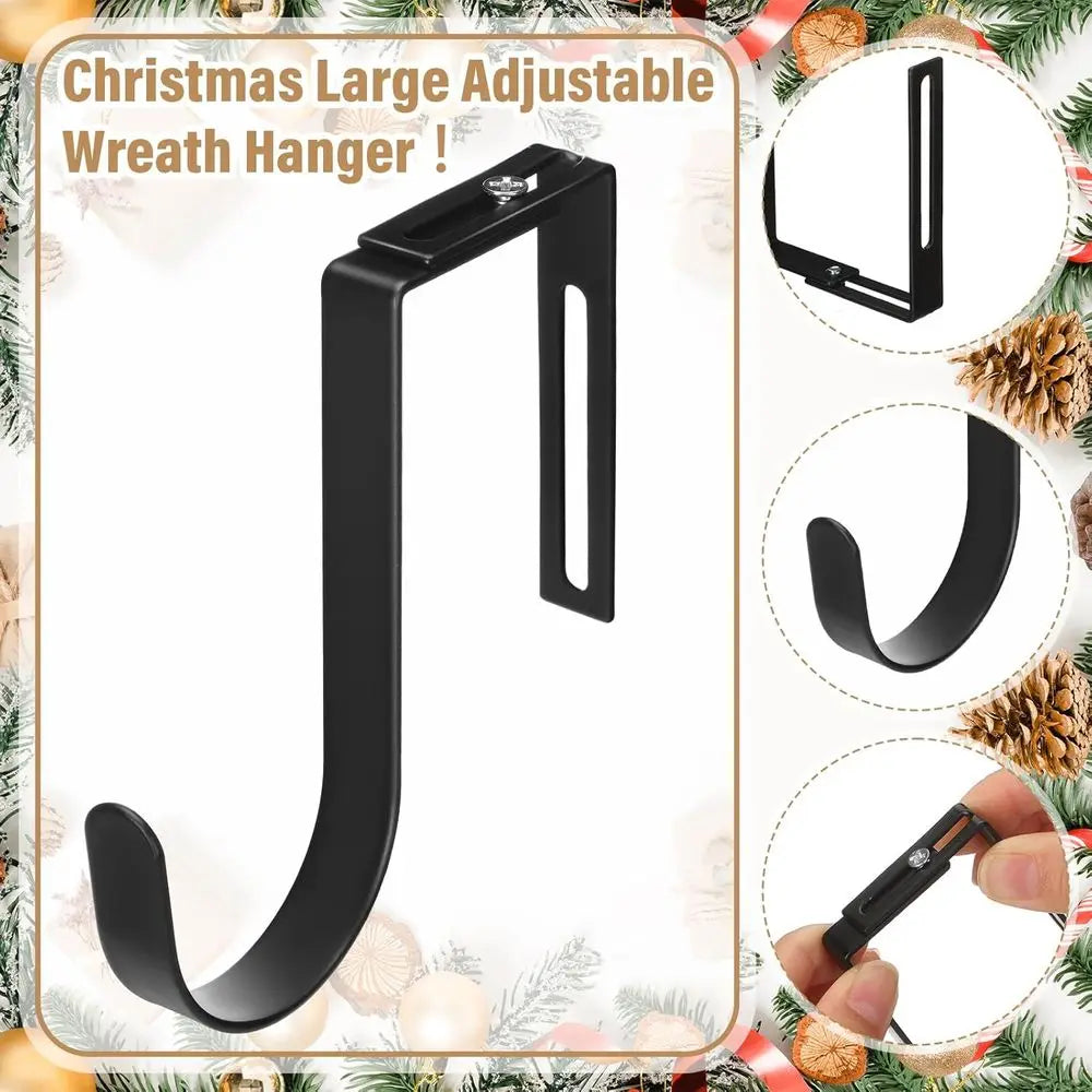 Adjustable Over Door Wreath Hanger Set For Seasonal Decorations