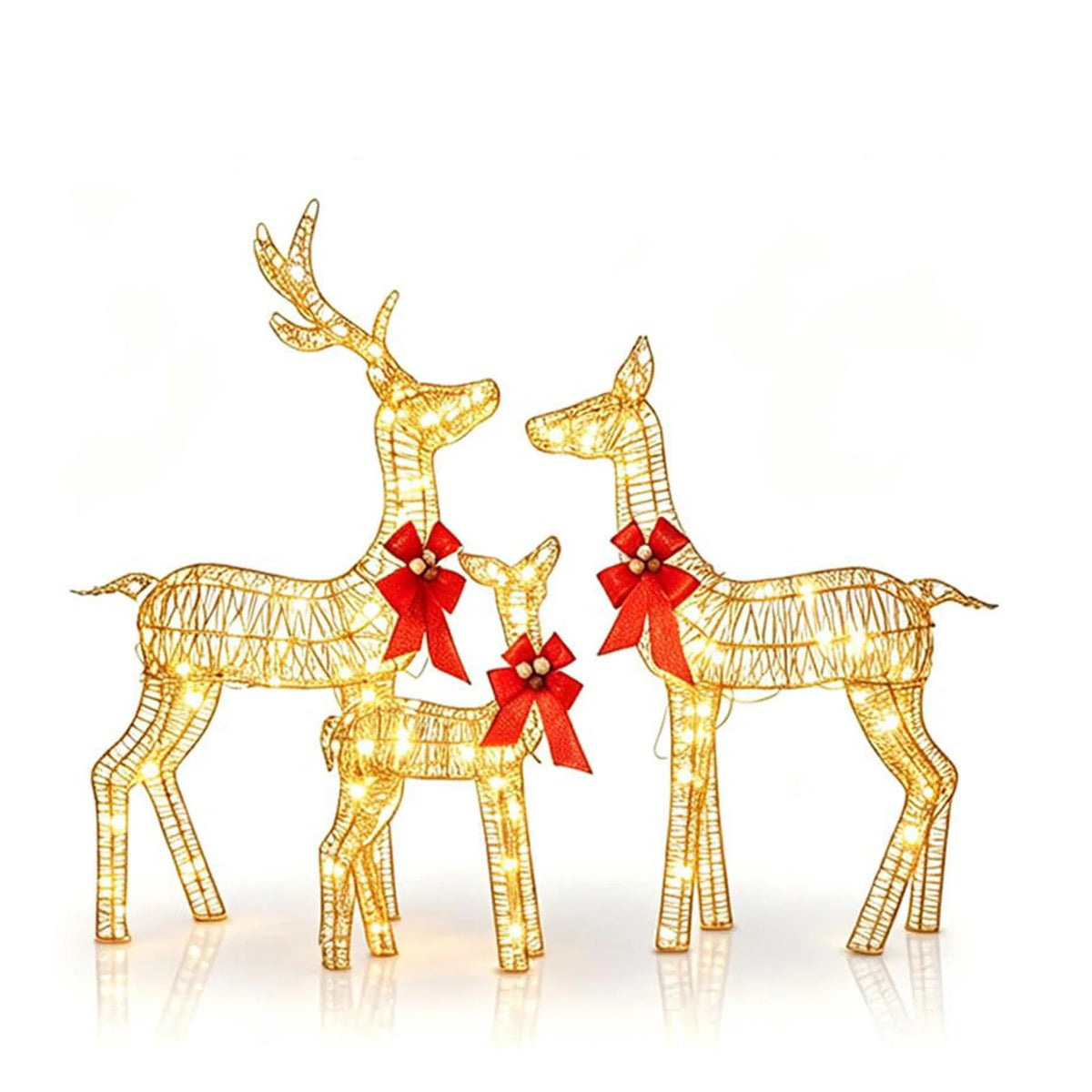 HiMISS Lighted Christmas Reindeer Family LED Yard Decorations