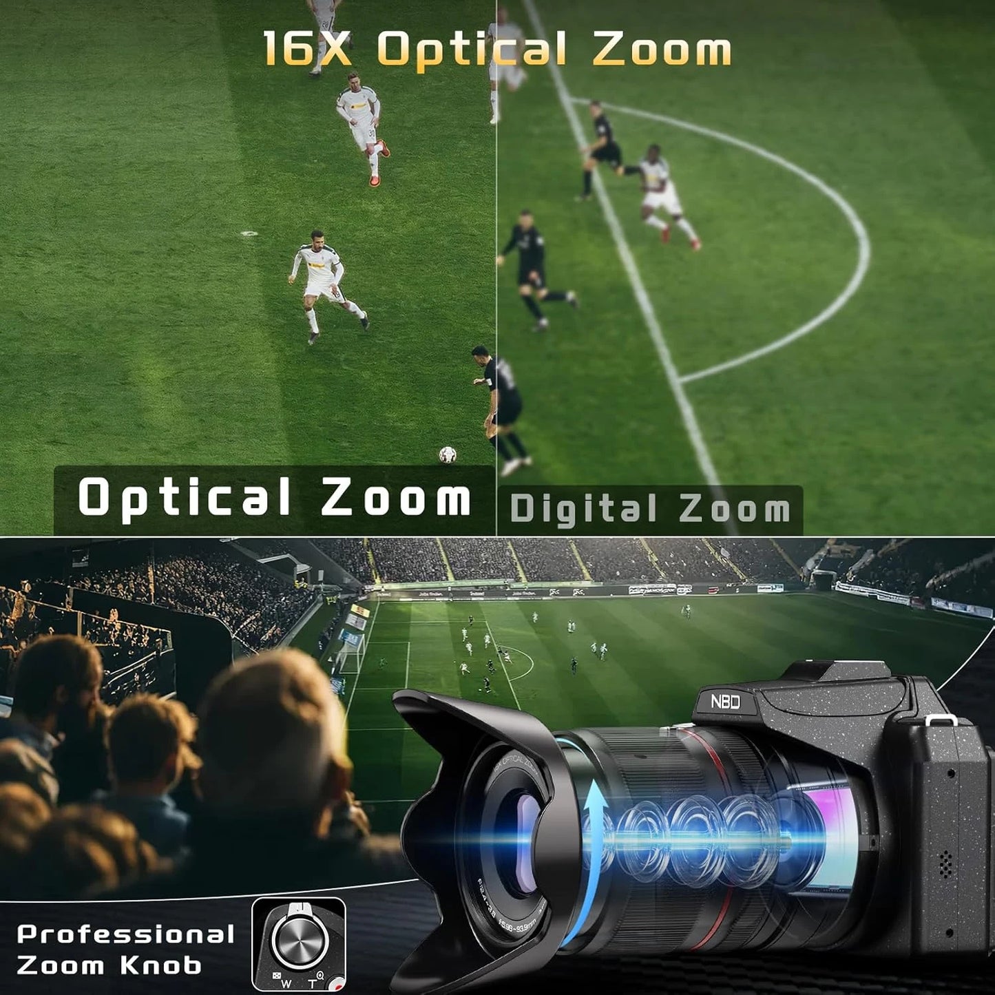 NBD S210F 8K 64MP Digital Camera With Autofocus 16x Optical Zoom Flip Screen