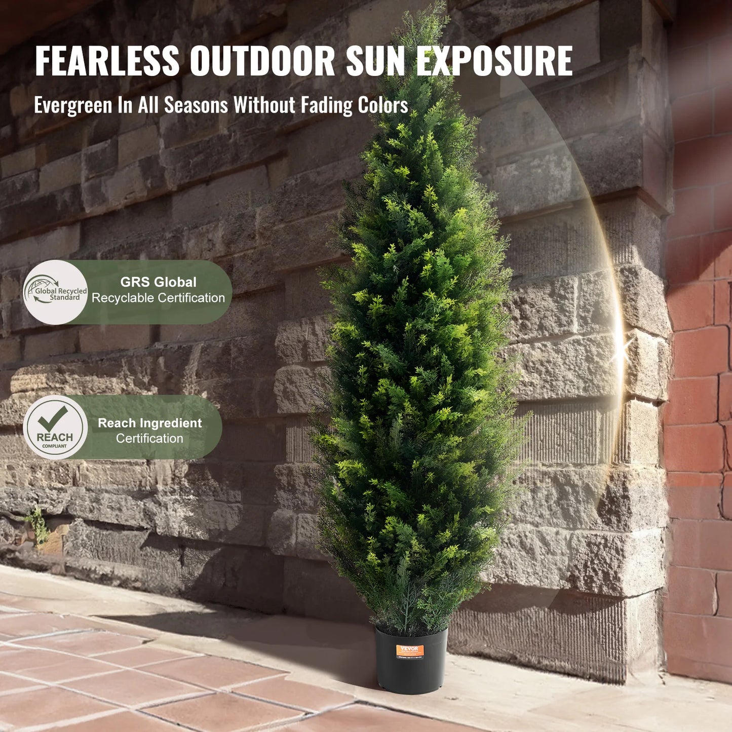 NONECN SucceBuy Cedar Topiary Artificial Tree Outdoor Decor