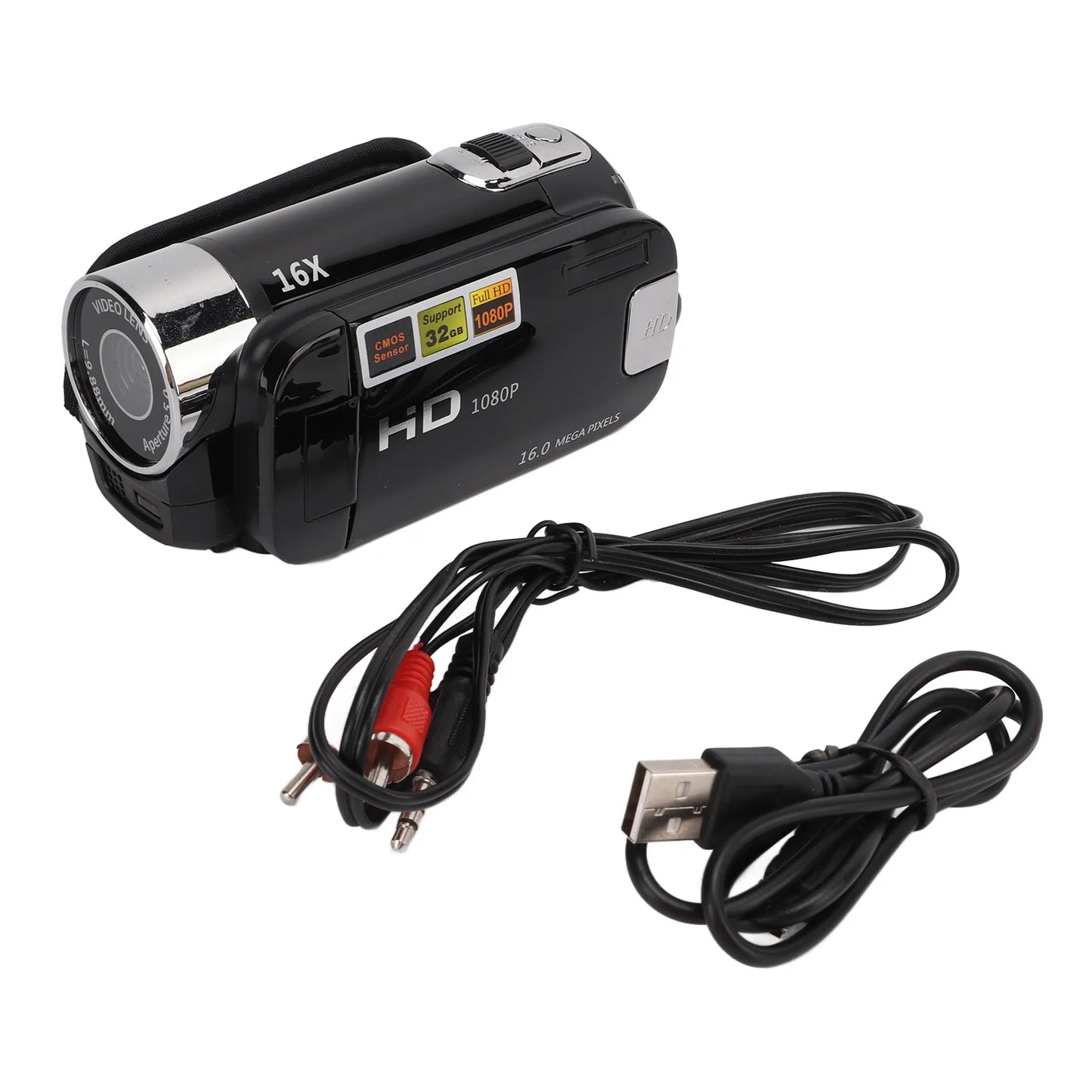 16X Zoom Camcorder 270 Degree Rotating 16MP Full HD 1080P
