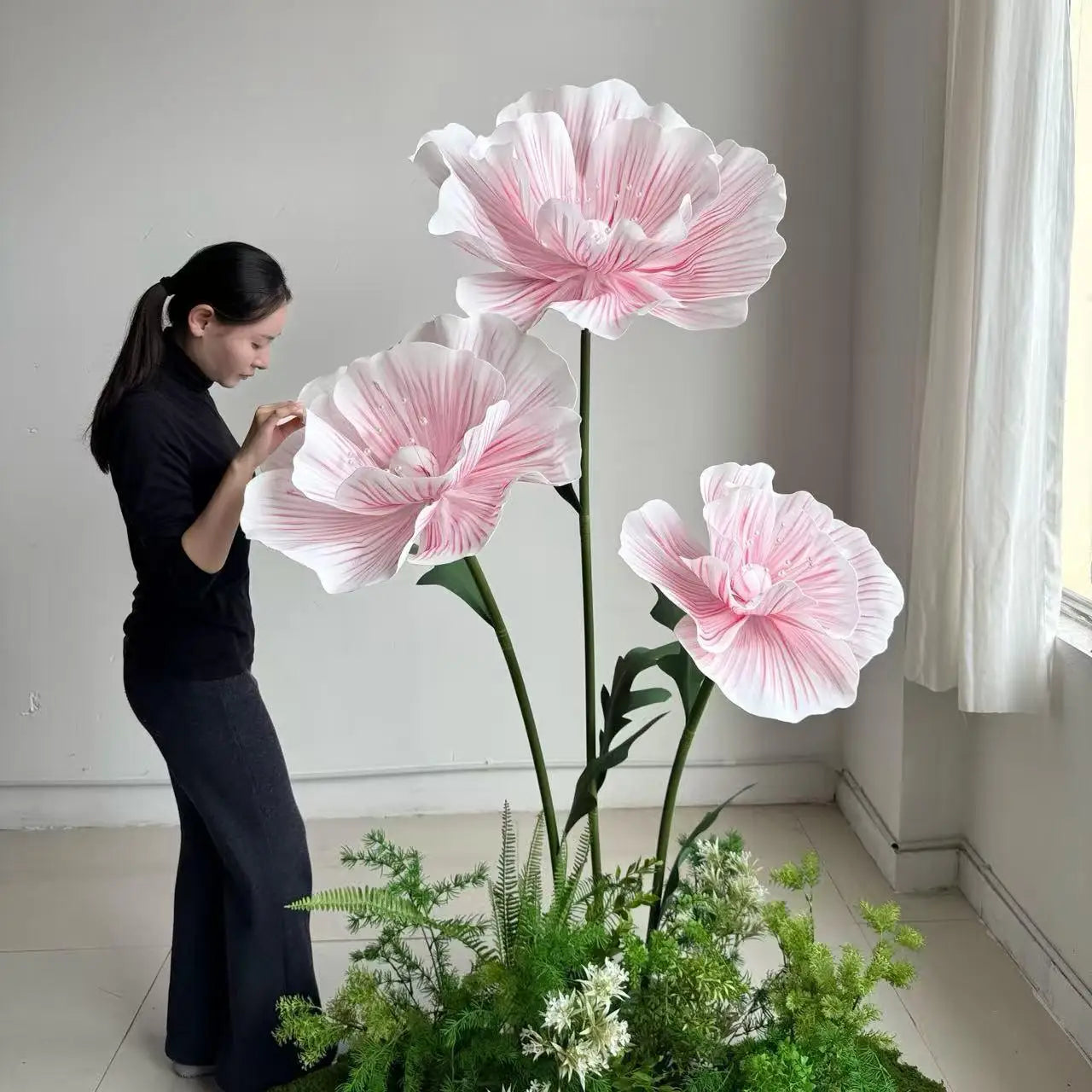 EVA Artificial Flower Display With Stand For Wedding And Home Decor