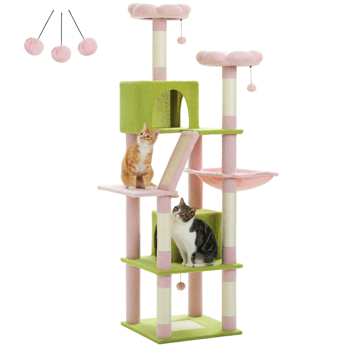 PAWZ Road Multilevel Cat Tower With Plush Condo Scratching Posts