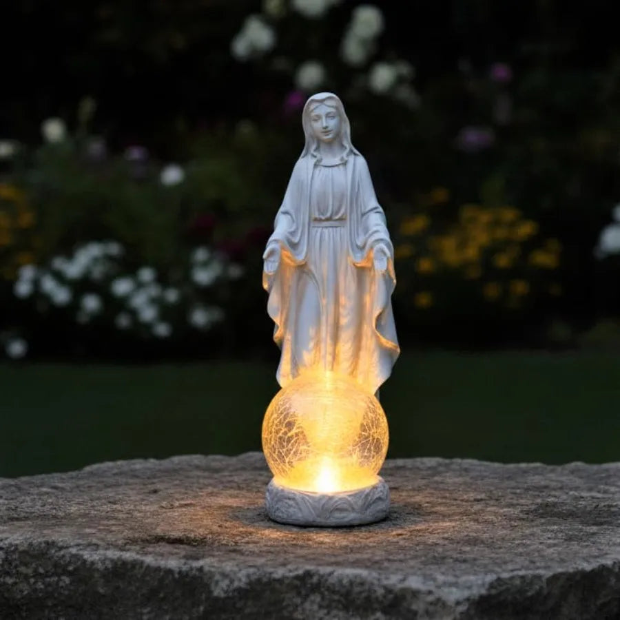 SHXI Solar Virgin Mary Outdoor Garden Statue With Lights
