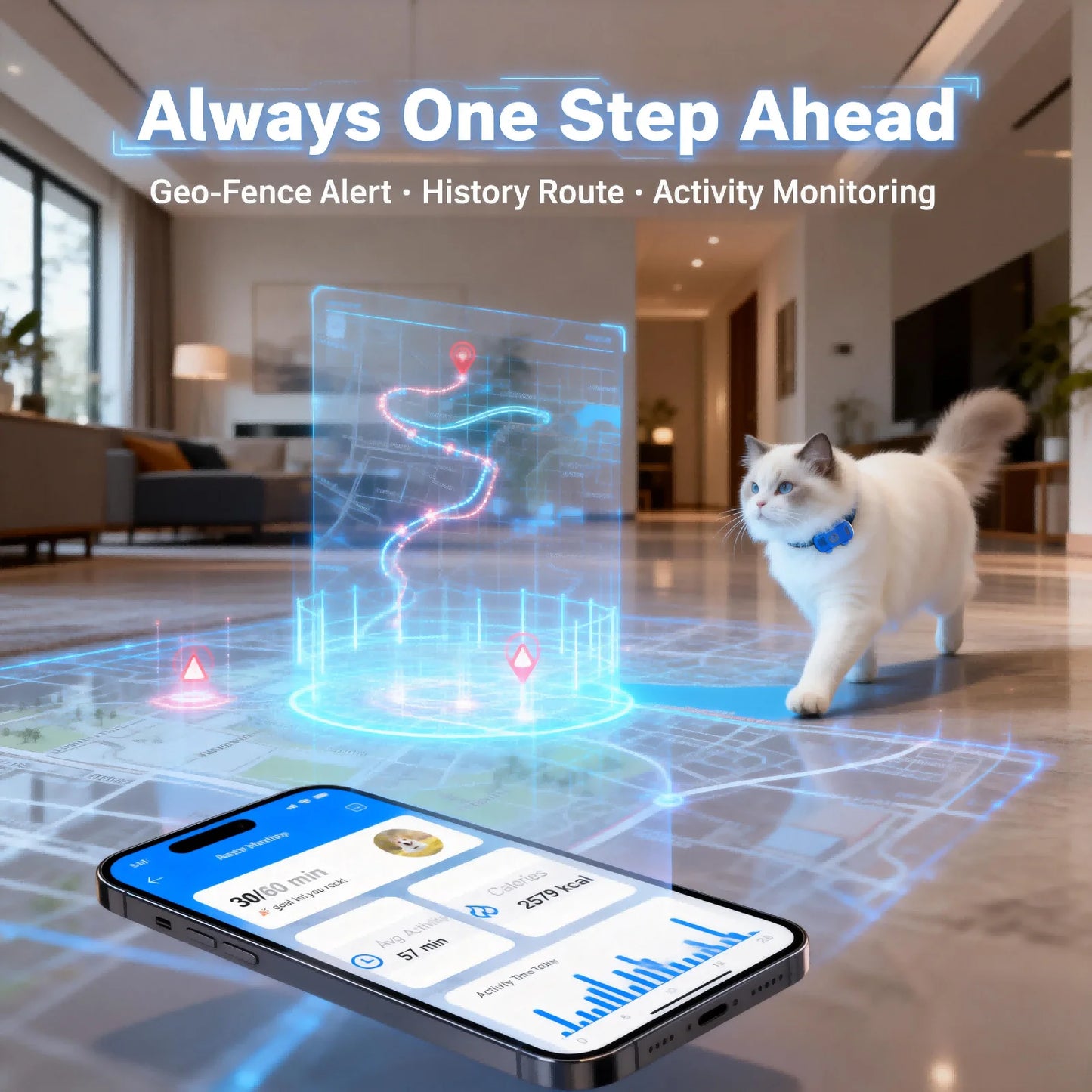 Wanwaytech 4G GPS Pet Tracker Locator With Geo Fence