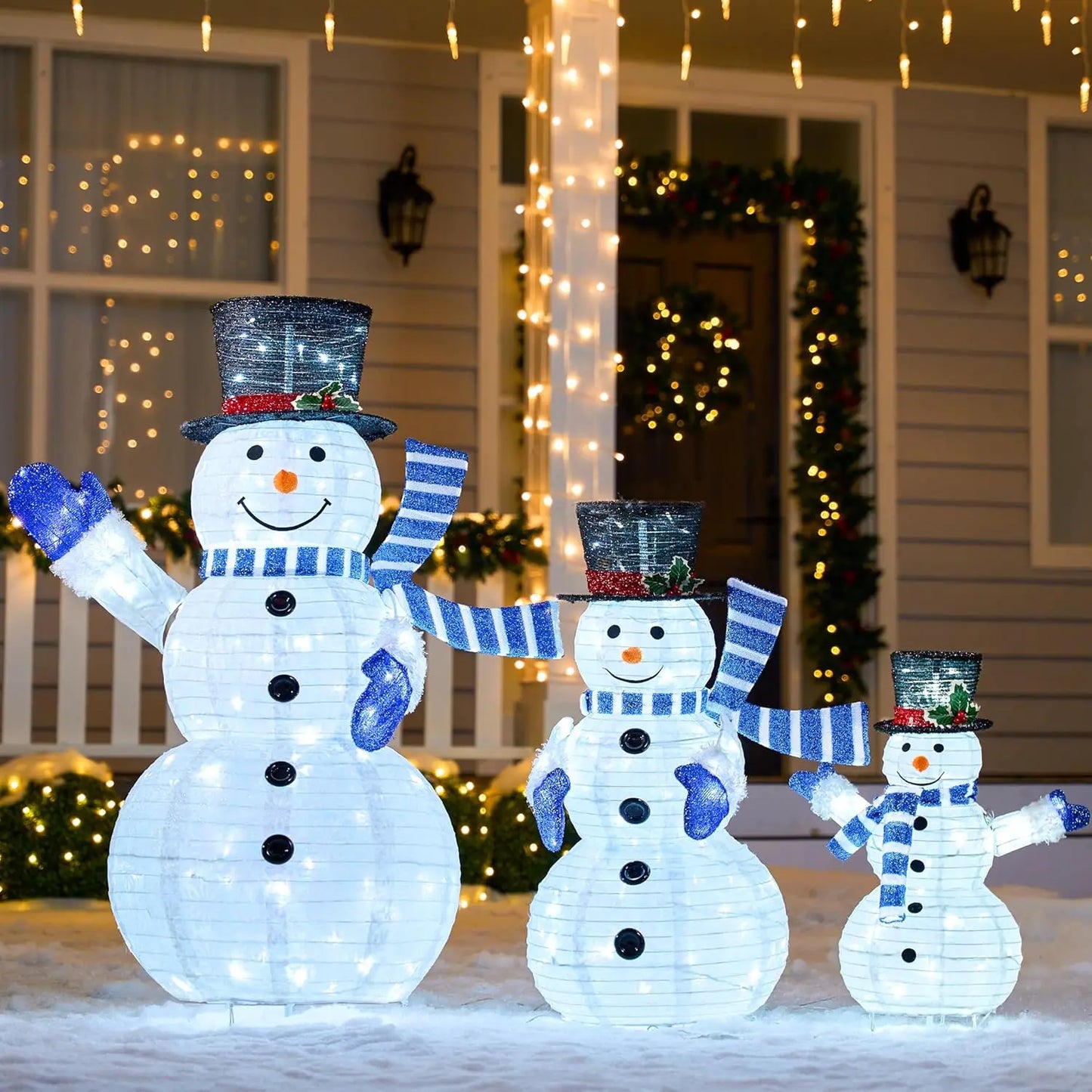 Joyfy Three Piece Snowman LED Yard Light Set 270 LEDs