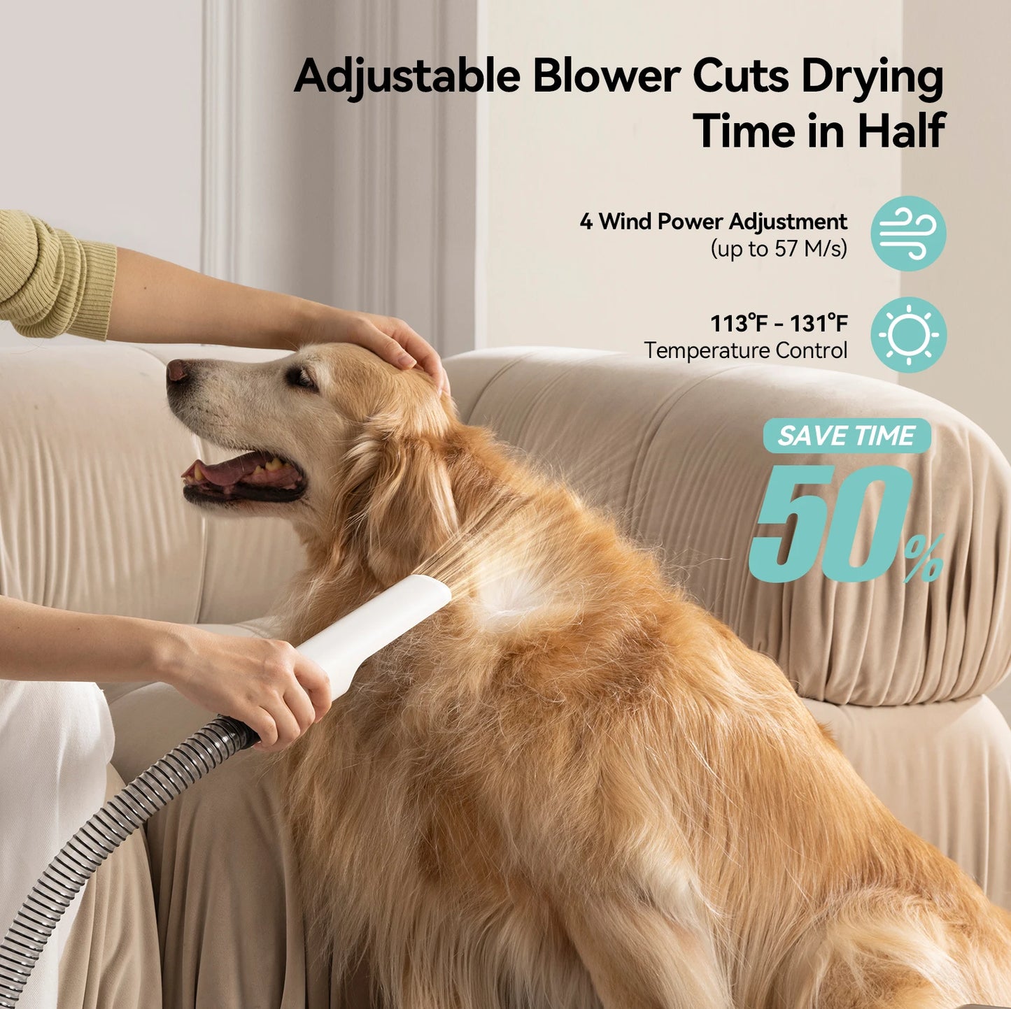 P1 3-In-1 Pet Grooming Vacuum Hair Dryer Trimmer Powerful Suction