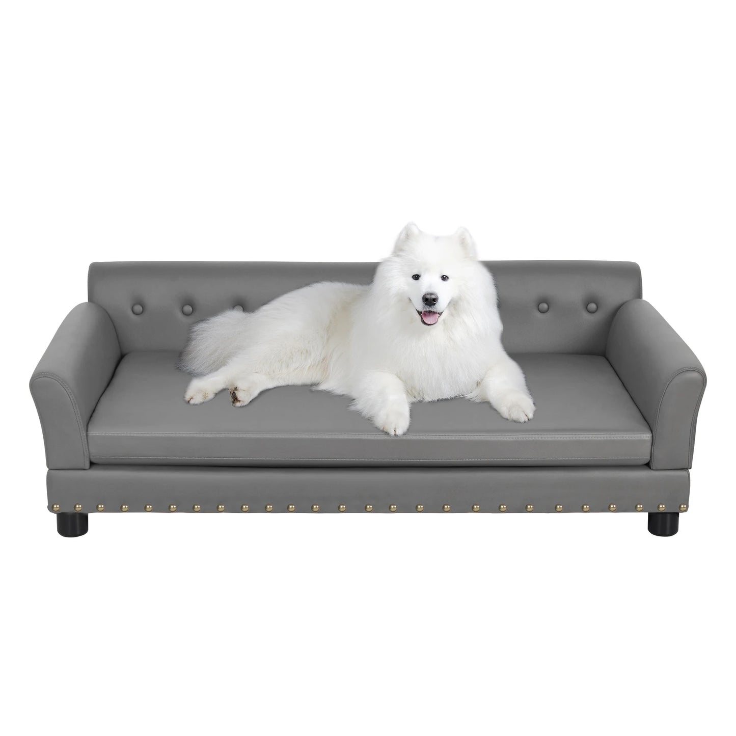 BINGOPAW Elevated Dog Sofa Bed Durable Waterproof Leather