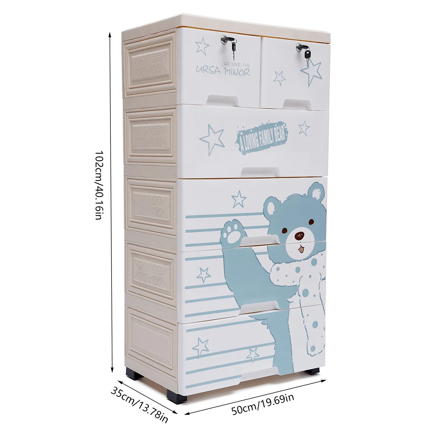 Polar Bear 5 Layers Closet Dresser Organizer With 6 Drawers