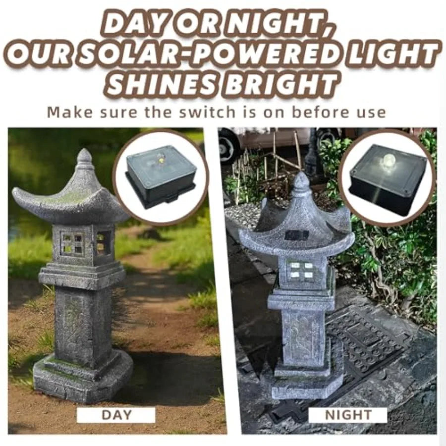 SHXI Solar Powered Pagoda Lamp For Outdoor Garden Pathway