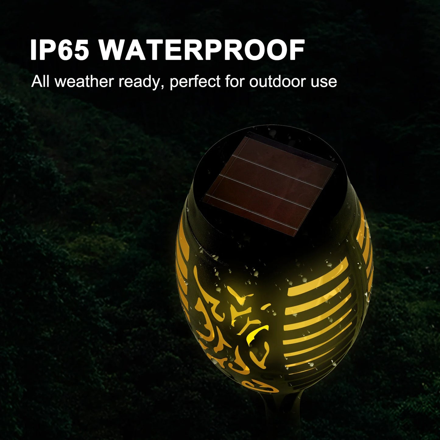 Solar Torch Lights With Flickering Flame Waterproof Outdoor Pathway