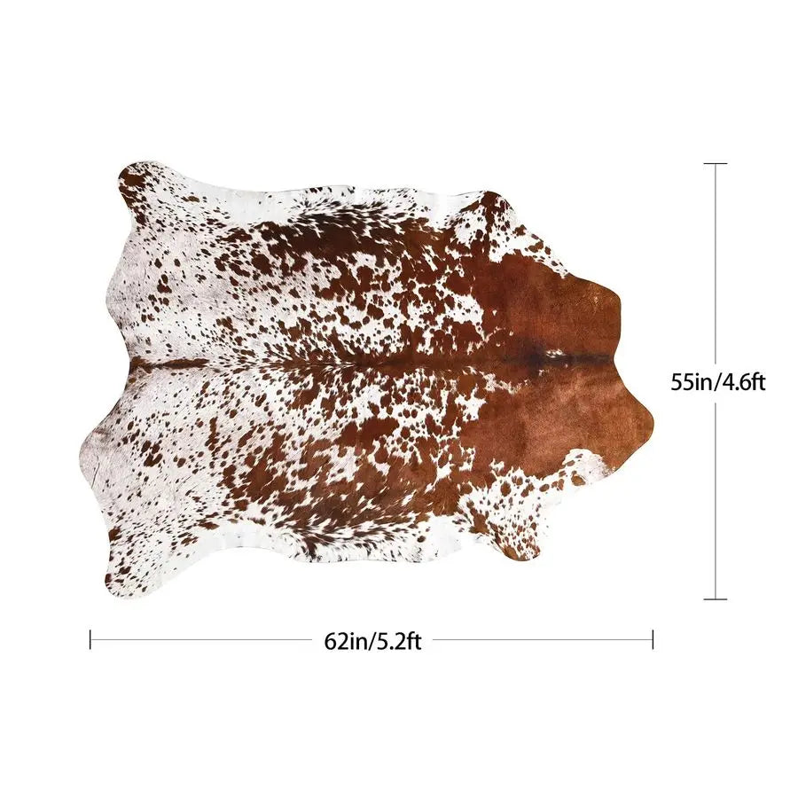 Faux Cowhide Rug With Cow Print Thickened Elastic For Home Decor