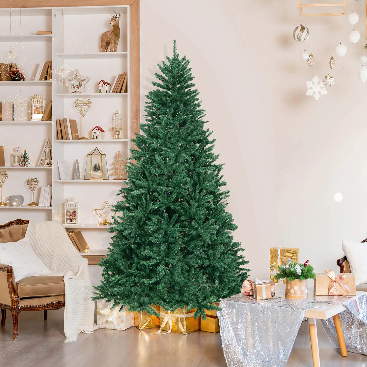 LIFEZEAL Artificial Christmas Tree Full Fir Hinged Branch Design