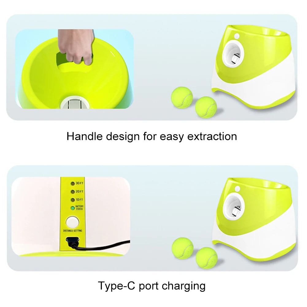 Automatic Dog Ball Thrower Launcher With 3 Tennis Balls Indoor Outdoor