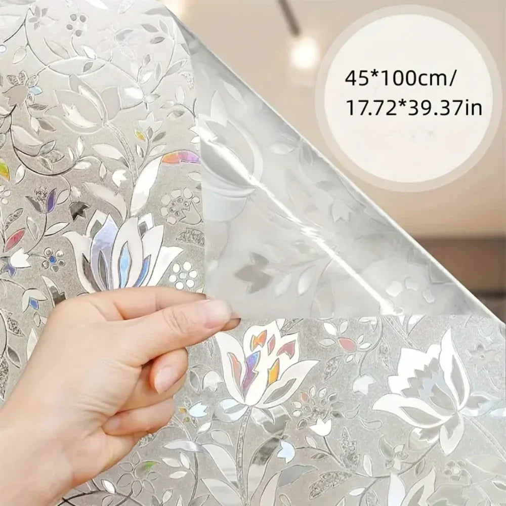 Elegant Tulip Window Film Self-Adhesive Privacy Sticker