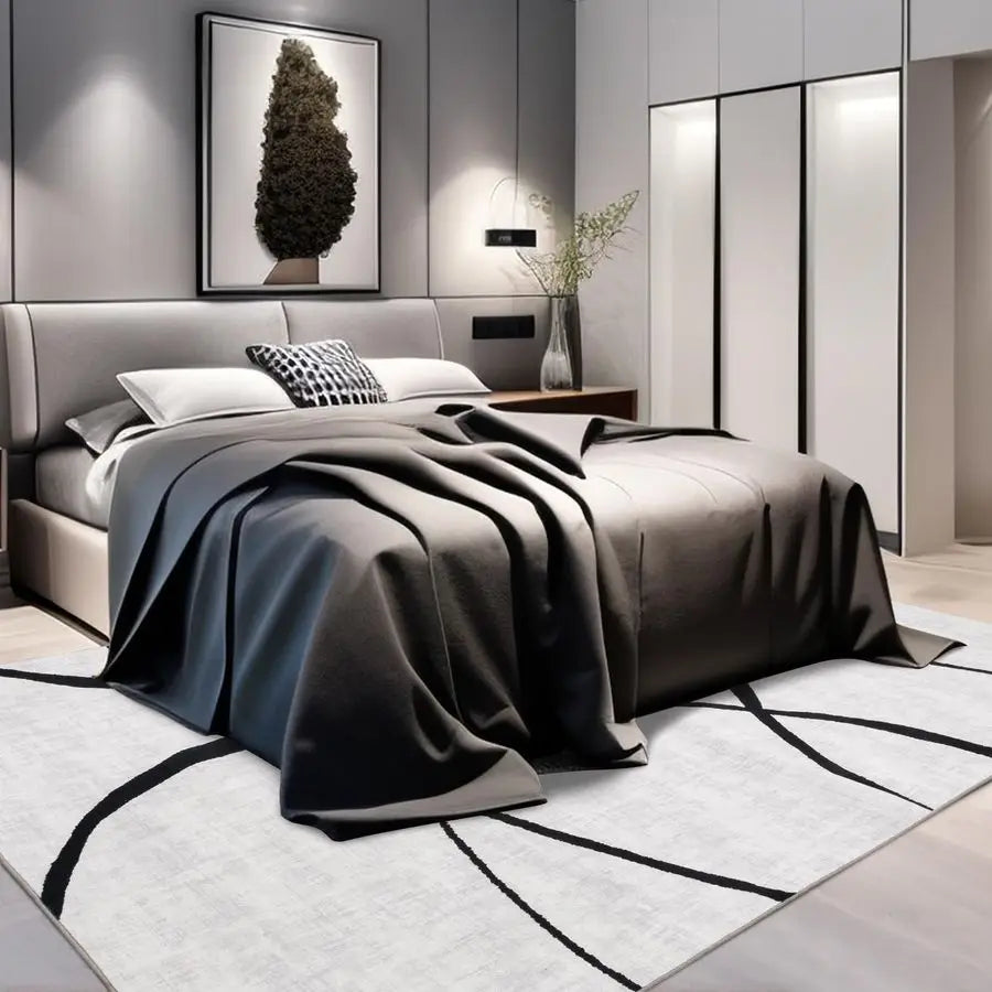 Washable Modern Abstract Rug Non Slip For Living Room