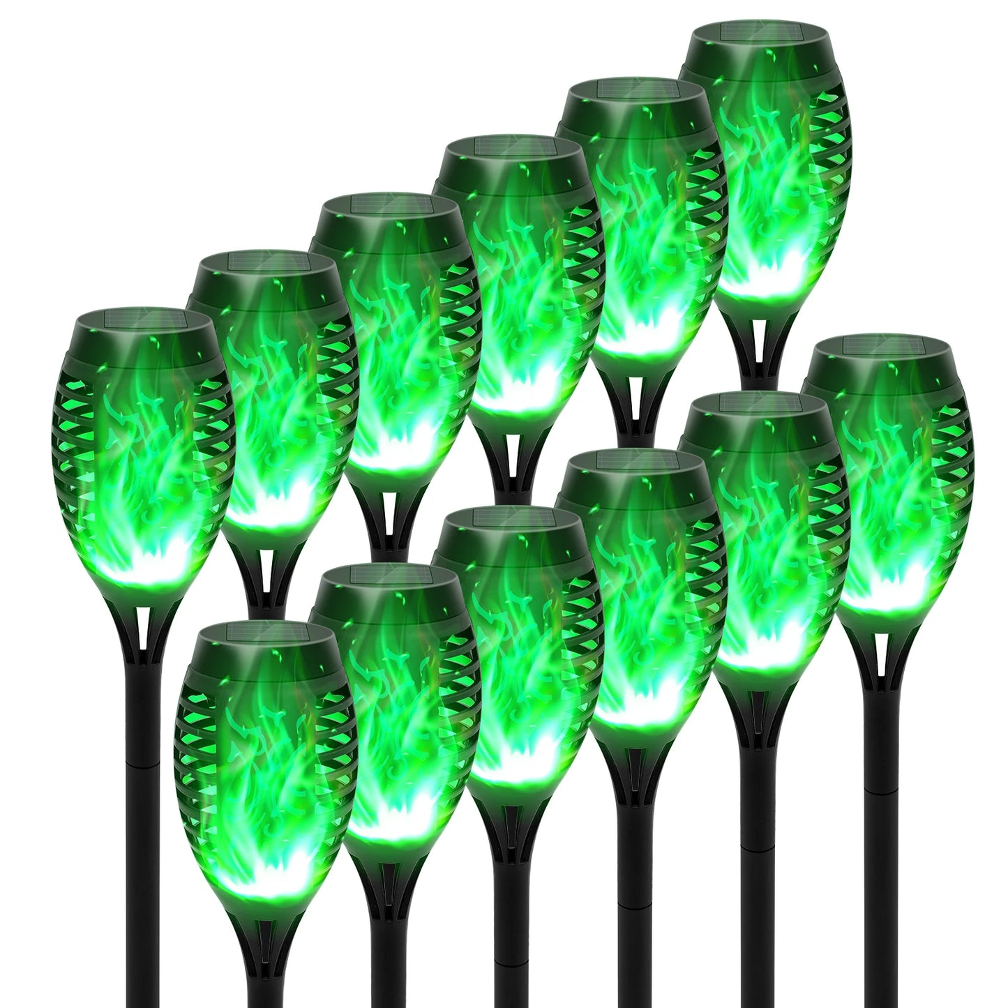 Solar Flame Torch Lights Outdoor Decoration Flickering LED Path