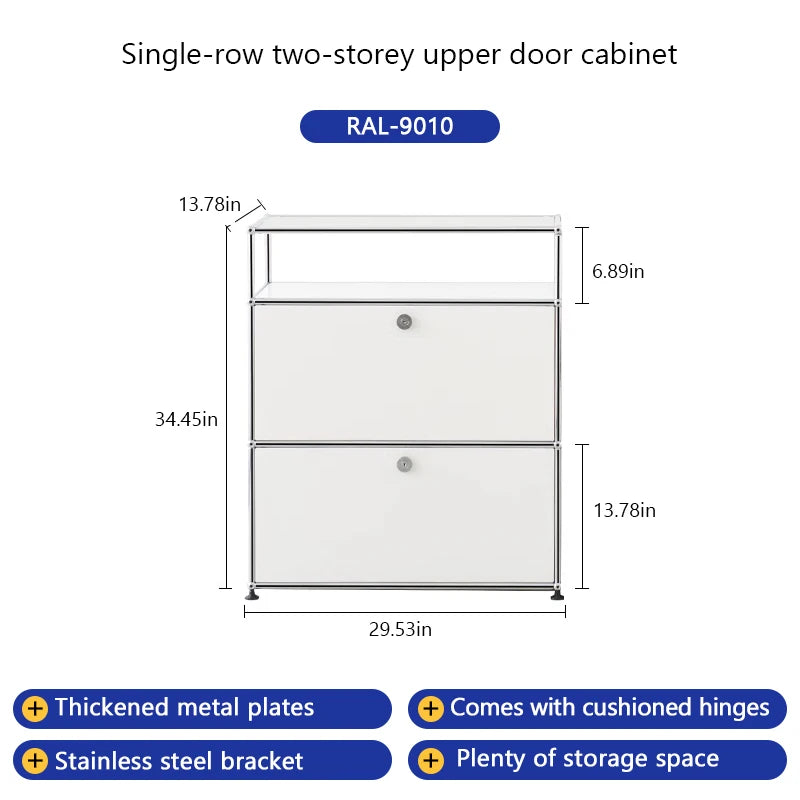 Bigcityfur Modern Metal TV Stand Storage Cabinet For Living Room