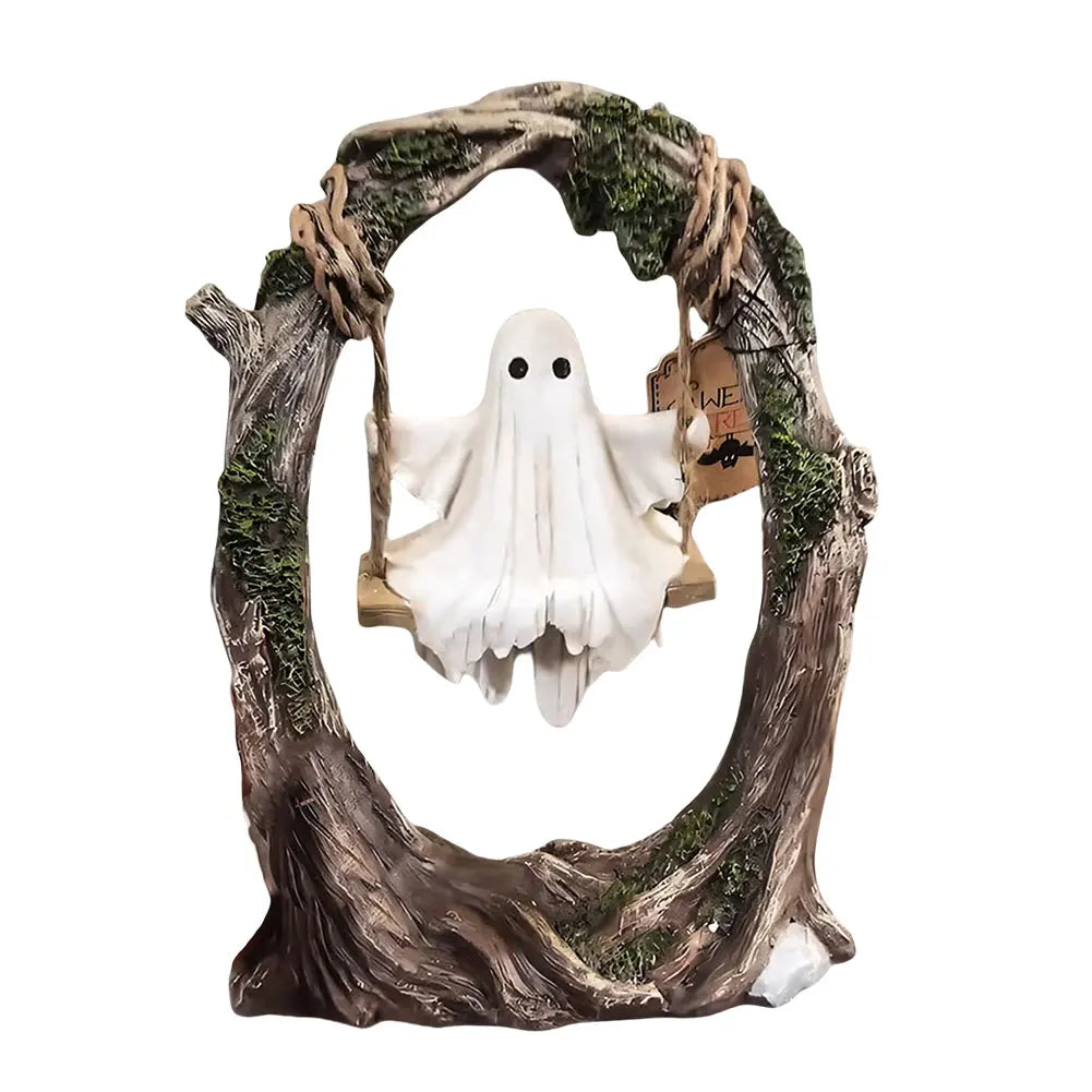 Shunmaii Halloween Swing Ghost Figurine Resin Ornament For Desk