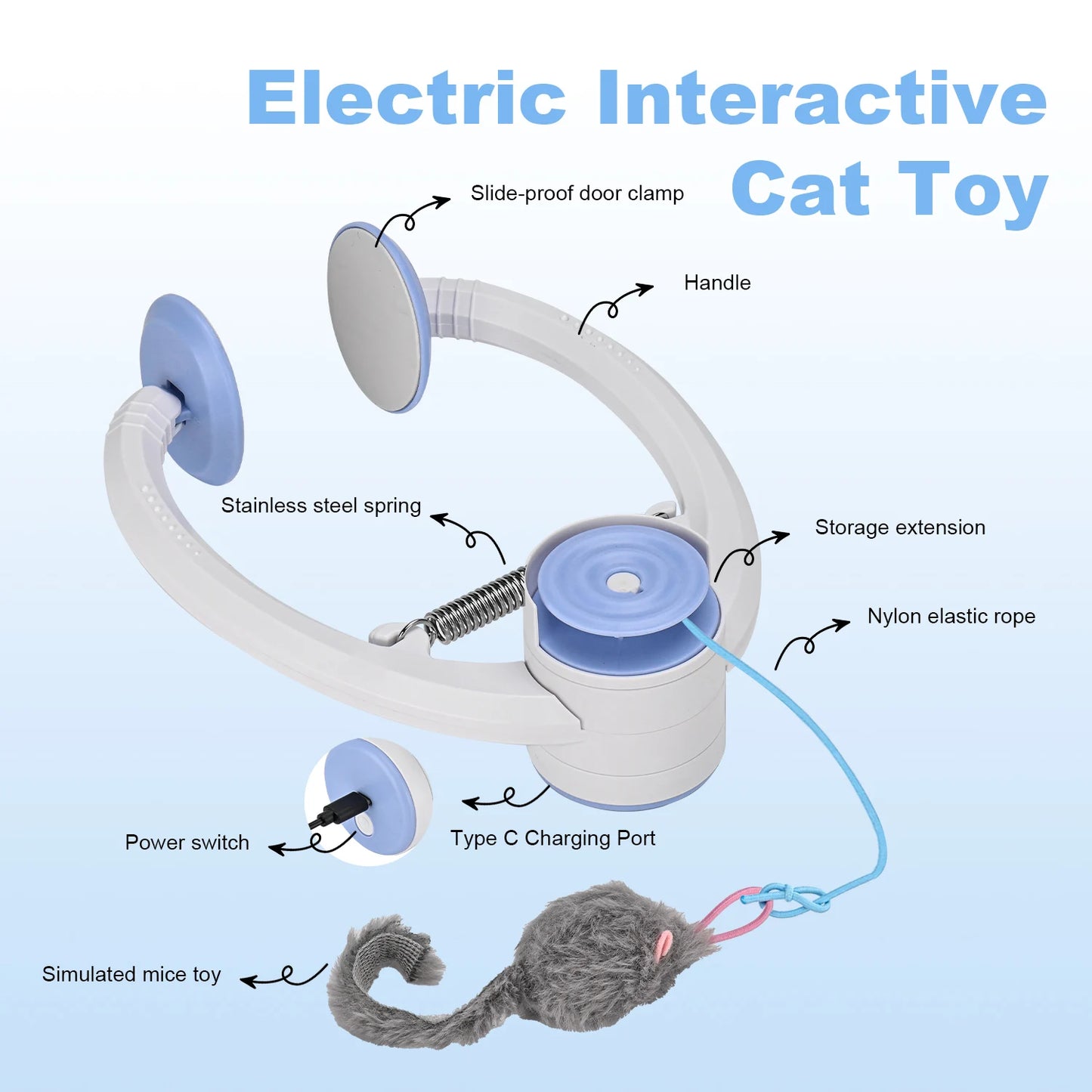Cityflee USB Rechargeable Electric Door Hanging Interactive Cat Toy