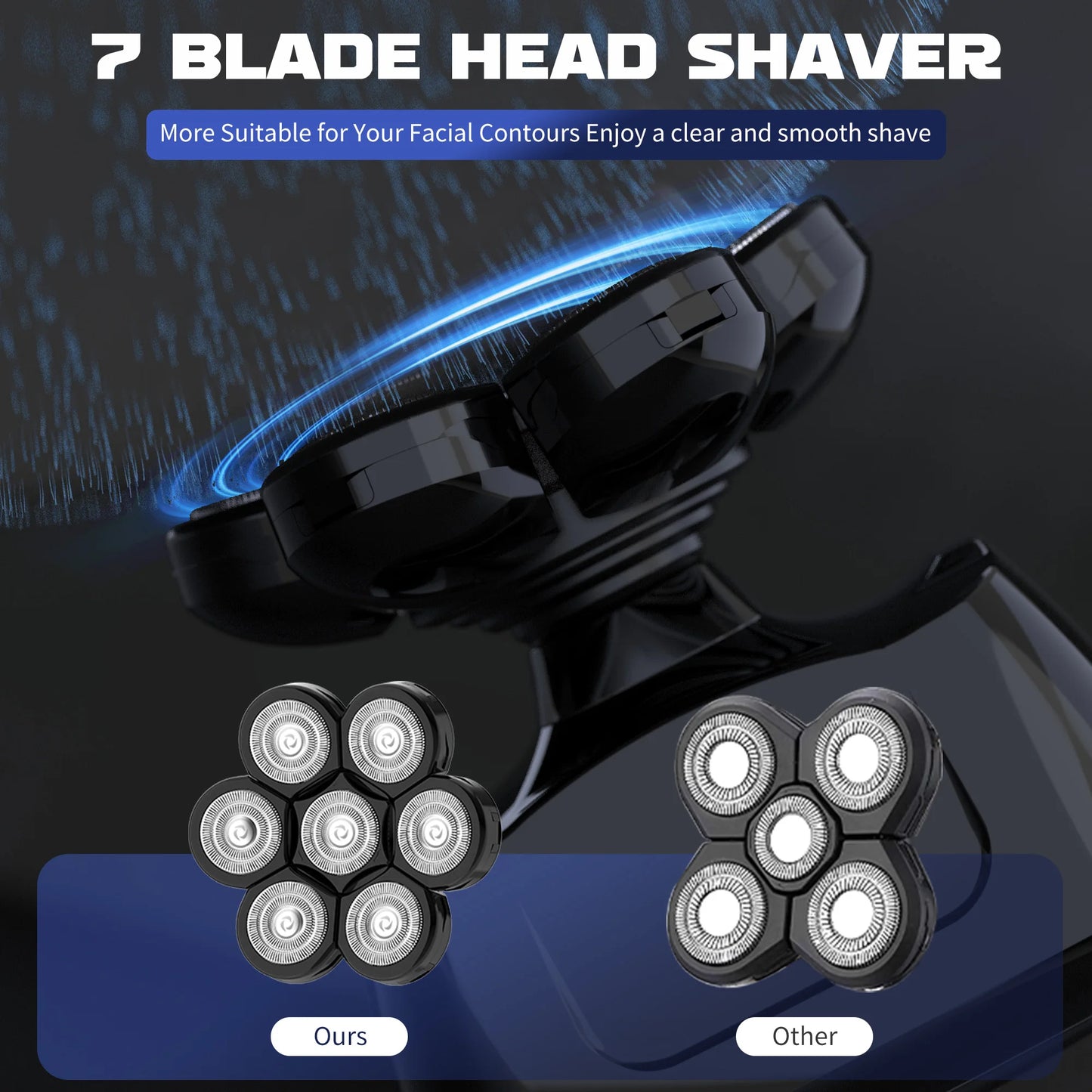 Sejoy 7D 6-in-1 Electric Razor For Men Waterproof Nose Trimmer