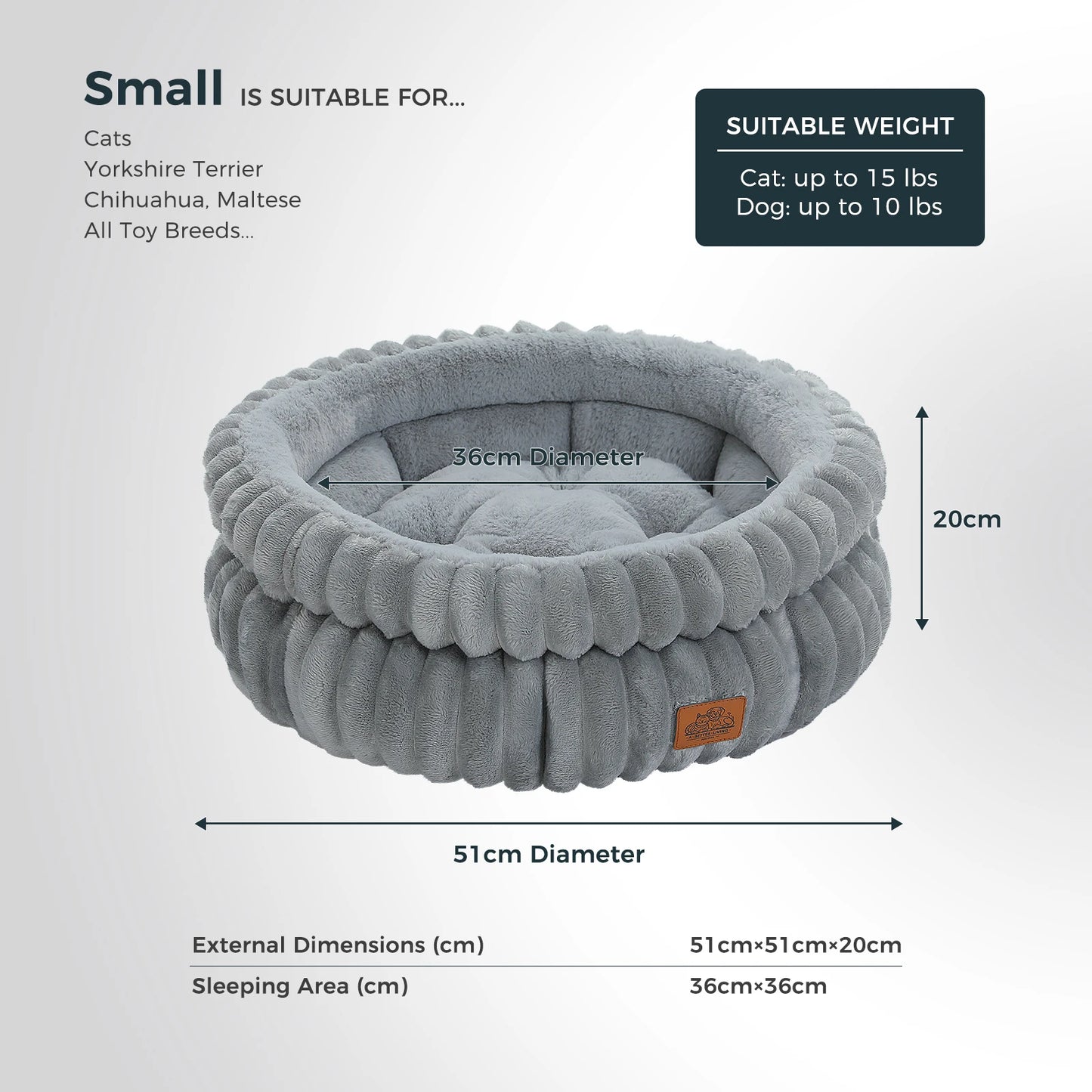 PAWZ Road RoundShaped Dog Bed For Medium Dogs And Cats