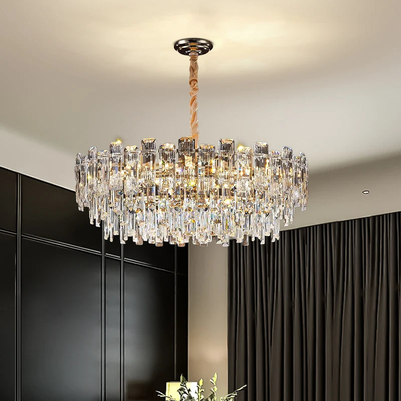 Yingxuan Loft Pendant Lighting Crystal Chandelier For Dining Room