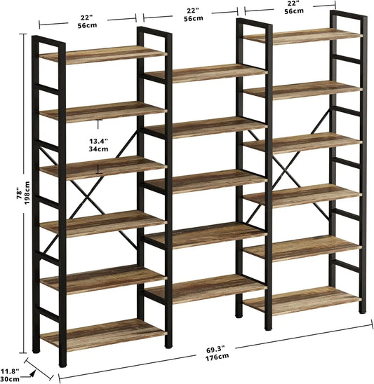 Ironck Industrial Bookshelf With Metal Frame Etagere Organizer